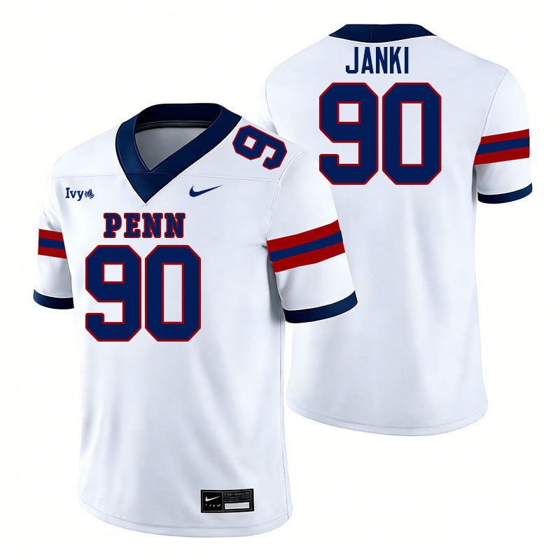 Pennsylvania Quakers #90 Carter Janki College Football Jerseys,Uniforms Stitched-White